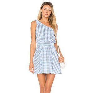 L'Academie | The Tie Shoulder Dress in Baby Blue Gingham
